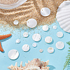 84Pcs 7 Styles Flat Round Natural Sea Shell Pendants SSHEL-HY0001-12-4