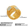 304 Stainless Steel Micro Pave Cubic Zirconia Finger Rings WG92048-01-1