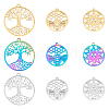 SUPERFINDINGS 18Pcs 9 Style 304 Stainless Steel Pendant STAS-FH0001-77-1