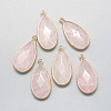 Natural Rose Quartz Pendants X-G-S221-14G-2