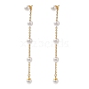 304 Stainless Steel with Plastic Pearl Stud Dangle Earrings EJEW-Q386-02C-G-1