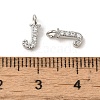 Initial Letter Brass Micro Pave Cubic Zirconia Pendants ZIRC-F008-J-3