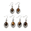 Natural & Synthetic Mixed Gemstone Teardrop Dangle Earrings EJEW-K246-01P-2