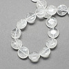Flat Round Gemstone Natural Quartz Crystal Beads Strands G-S110-20-2