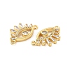Rack Plating Brass Pave Clear Cubic Zirconia Connector Charms KK-D087-06G-3