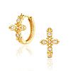 Brass Clear Cubic Zirconia Hoop Earrings FS-WGD9CCC-06-1