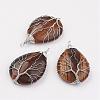 Natural Tiger Eye Big Pendants G-G956-A05-FF-1