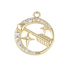 Brass Micro Pave Clear Cubic Zirconia Pendants FIND-B077-02G-04-1