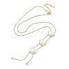 Ion Plating(IP) 304 Stainless Steel & Plastic Pearl Heart Pendant Lariat Necklaces for Women NJEW-U016-02G-1