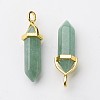 Natural Green Aventurine Double Terminated Pointed Pendants G-G902-B16-3