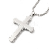 Alloy Cross Pandant Necklace with Link Chains NJEW-K245-003P-4