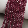 Natural Red Tourmaline Beads Strands GG-CBA77FB-B01-3mm-B-1
