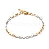 Two Tone 304 Stainless Steel Cable Chains Bracelets BJEW-JB06541-1