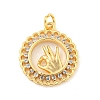 Brass Micro Pave Clear Cubic Zirconia Pendants LS-KK-U007-01G-03-1