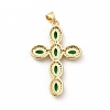 Rack Plating Brass Cubic Zirconia Pendants KK-G456-25G-04-2