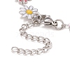 Enamel Daisy Link Chains Bracelet BJEW-P271-01P-06-4
