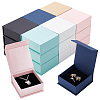 18Pcs 6 Colors Square Paper Magnetic Flip Jewelry Storage Gift Case CON-PH0003-02-1