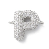 Brass Micro Pave Cubic Zirconia Letter Links KK-I717-04P-P-1