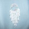 Tree of Life Wrapped Natural Quartz Crystal Chips Woven Web/Net with Feather Decorations PW-WG91800-04-1