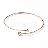 Ion Plating(IP) Adjustable 304 Stainless Steel Wire Cuff Bangle Making MAK-F286-02RG-2