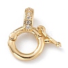 Brass Micro Pave Clear Cubic Zirconia Twister Clasps ZIRC-A014-07-2