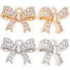 12Pcs 2 Colors Rack Plating Brass Micro Pave Cubic Zirconia Charms ZIRC-BBC0001-30-1