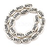 Oval with Word Love Tibetan Style Alloy Bead Strands TIBEB-O007-24-LF-2