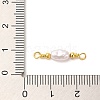 ABS Plastic Imitation Pearl Oval Connector Charms KK-M266-38G-3
