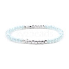 Gold-tone Miyuki Elastic Crystal Beaded Bracelet with Acrylic Tube Beads ST3553956-1