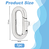 1Pc Rhodium Plated 925 Sterling Silver Spring Rings Clasp STER-PH0002-26-2