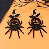 Alloy Acrylic Spider Dangle Stud Earrings EJEW-Z142-04P-1