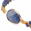 Teardrop Natural Lapis Lazuli Braided Bead Bracelet BJEW-JB08116-02-4