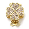 Brass Micro Pave Cubic Zirconia Box Clasps KK-U037-23G-02-1