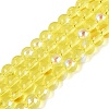 Transparent Electroplate Glass Beads Strands EGLA-Q132-6MM-01A-01-1