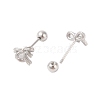 Bowknot Brass Ear Plugs Gauges for Women EJEW-P288-03P-3