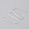 Brass Snake Chain Necklaces X-MAK-T006-11A-S-1