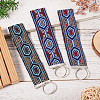 3Pcs Vintage Polyester Ribbon Keychain KEYC-TAC00048-7