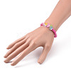 8Pcs 8 Color Opaque Acrylic Faceted Rondelle & Flower Beaded Stretch Bracelets BJEW-JB09100-3