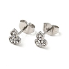 Rhinestone Gourd Stud Earrings with 316 Surgical Stainless Steel Pins EJEW-A081-04P-03-1