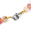 Tigerskin Glass Rondelle Graduated Beaded Necklaces for Women Men NJEW-K388-02P-3