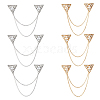 6Pcs 2 Colors Triangle Lapel Pins JEWB-FH0002-55-1