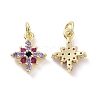 Brass Micro Pave Colorful Cubic Zirconia Charms KK-E068-VF170-1