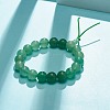 Natural Green Aventurine Round Beads Stretch Bracelet BJEW-JB07235-01-2