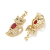 Brass Micro Pave Clear Cubic Zirconia Pendants KK-T085-21B-G-2