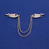 Double Wing with Hanging Chain Alloy Suit Collar Brooch JEWB-WH0026-01P-2