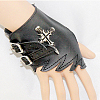 Right Side Punk Leather Cross with Skull Glove AJEW-O016-A01R-6