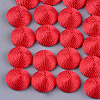 Polyester Thread Fabric Cabochons WOVE-T008-02A-01-1