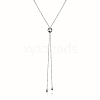 Fashionable S925 Silver Round Bead Lariat Necklace XX9369-2-1