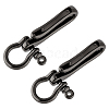 2Pcs Brass Shackle Clasps with Brass S Hook Clasps KK-PH0006-13-1