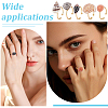 5Pcs 5 Styles Adjustable Conch Shell Brass Cuff Rings RJEW-WR0001-03-5